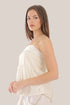 short top with tiny pleats and thin adjustable straps
